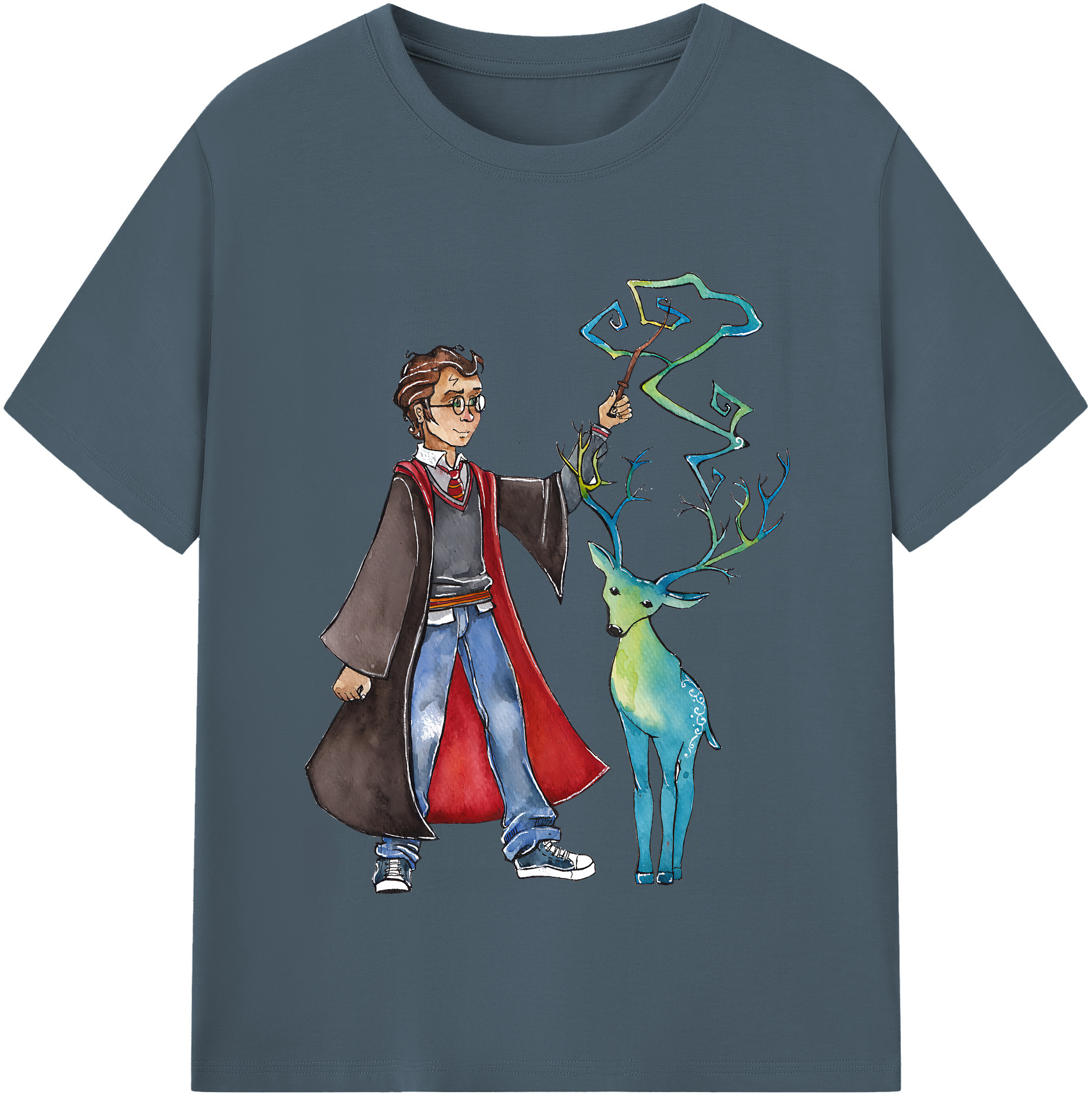 （画像用） Harry Potter ハリー・ポッターシリーズ 綿100％半袖Tシャツ（フロントプリント）